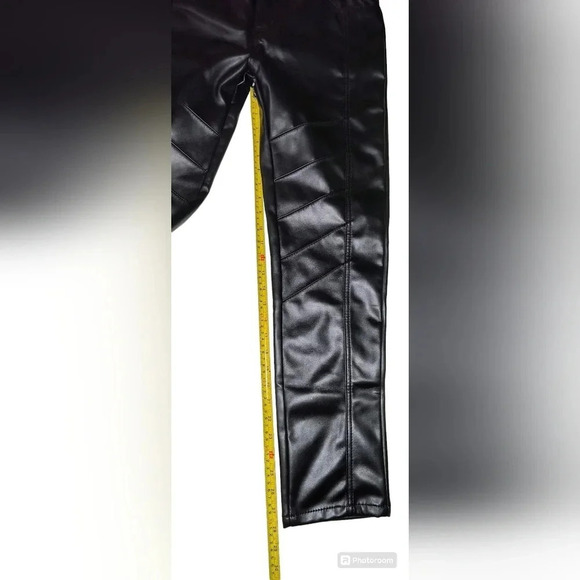 Women's Faux Leather Black Bikercore Goth Emo Sexy Pants, 32 - Picture 6 of 9